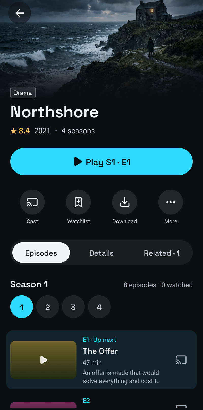 A series page on a phone
